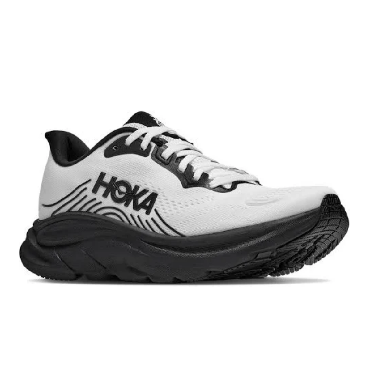 HOKA Clifton 11 Running Shoe in Black/white