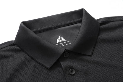 Men's Black Long Sleeve Polo