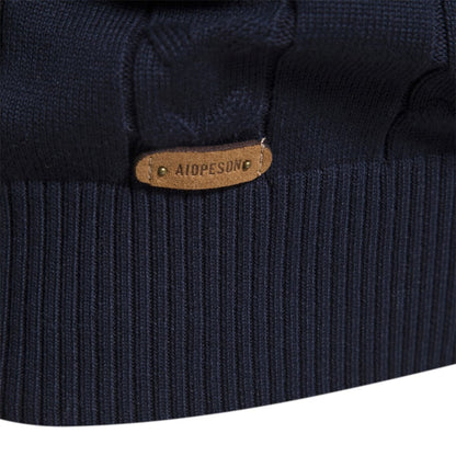 Men's Half-Zip Stand Collar Polo Sweater