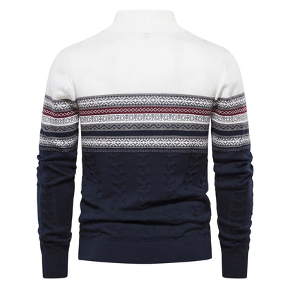 Men's Half-Zip Stand Collar Polo Sweater