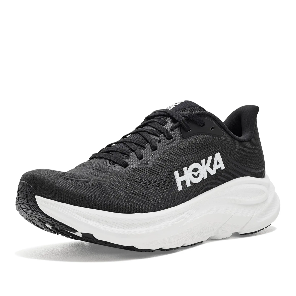 HOKA Clifton 11 Running Shoe in Black/white